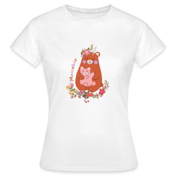Mamabär mit Kind Junge Mädchen - Frauen T-Shirt - Weiß - Vorne - AI Model Female 172 dark (172cm)