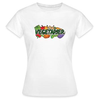 Vegetarier Vegan Shirt Gemüse Essen Umwelt - Frauen T-Shirt - Weiß - Vorne - AI Model Female 172 dark (172cm)