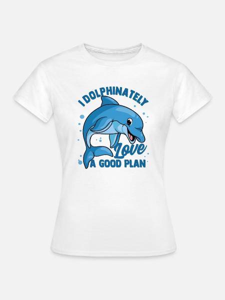 Delphine Delphin Delfin - Frauen T-Shirt - Weiß