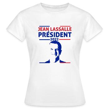 Jean Lassalle Présidentielles 2022 - Jean Lassalle - T-shirt Femme - blanc - Devant - AI Model Female 172 dark (172cm)
