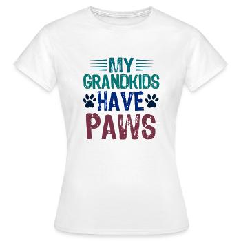Mes petits-enfants ont PAWS - T-shirt Femme - blanc - Devant - AI Model Female 172 dark (172cm)