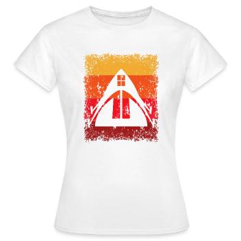 Zelten Zelt - Frauen T-Shirt - Weiß - Vorne - AI Model Female 172 dark (172cm)