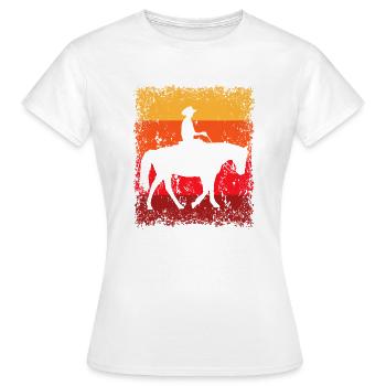 Cowboy Westernreiter Westernreiten Reitspor - Frauen T-Shirt - Weiß - Vorne - AI Model Female 172 dark (172cm)