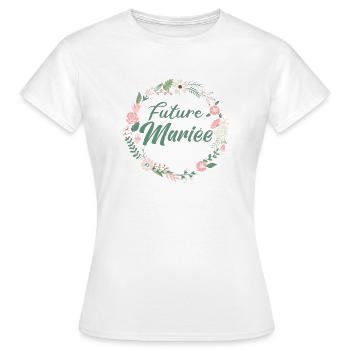Future Mariée EVJF Team de la Mariée Jeune Fille - T-shirt Femme - blanc - Devant - AI Model Female 172 dark (172cm)