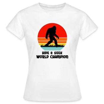 World Big Foot Cache-cache - T-shirt Femme - blanc - Devant - AI Model Female 172 dark (172cm)