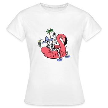 Skelett im Sommerurlaub - Frauen T-Shirt - Weiß - Vorne - AI Model Female 172 dark (172cm)