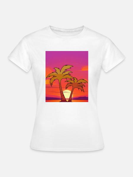 Palmen - Frauen T-Shirt - Weiß