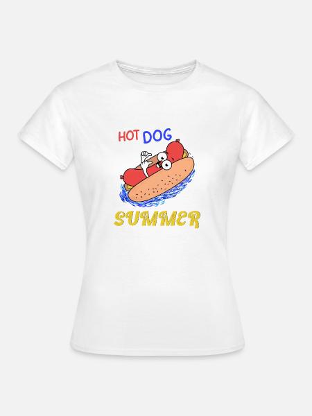 Hotdog Sommerurlaub lustig - Frauen T-Shirt - Weiß