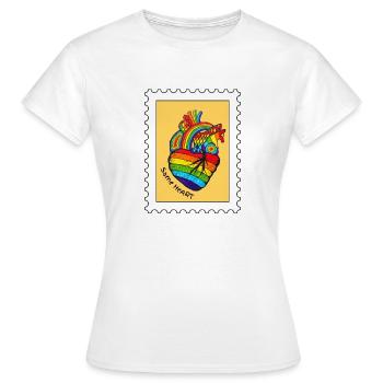 Cœur arc-en-ciel . - T-shirt Femme - blanc - Devant - AI Model Female 172 dark (172cm)