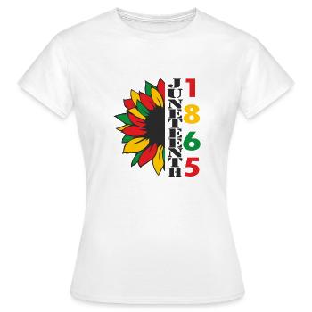 Juneteenth Day 1865, Jour de la Liberté Amérique Africaine - T-shirt Femme - blanc - Devant - AI Model Female 172 dark (172cm)