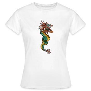 Quetzalcoatl Aztec Maya Serpent à plumes - T-shirt Femme - blanc - Devant - AI Model Female 172 dark (172cm)