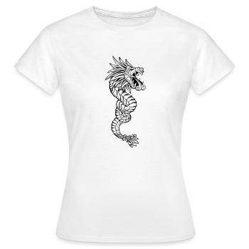 Quetzalcoatl Aztec Maya Serpent à plumes - T-shirt Femme - blanc - Devant - AI Model Female 172 dark (172cm)