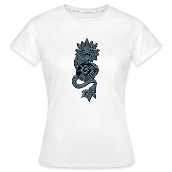 Quetzalcoatl Aztec Snake Maya Aztec Stone Ink - T-shirt Femme - blanc - Devant - AI Model Female 172 dark (172cm)