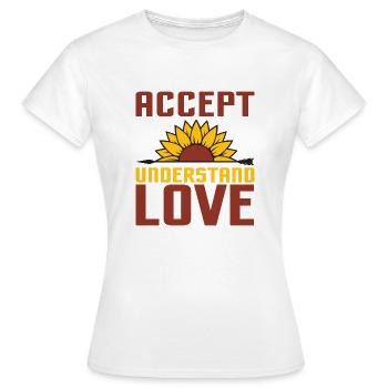 Accept and Understand Love - Women's T-Shirt - white - Front - AI Model Female 172 dark (172cm)