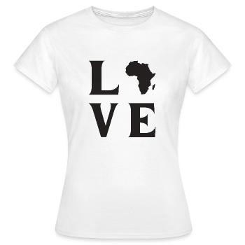 Aimer l’Afrique - T-shirt Femme - blanc - Devant - AI Model Female 172 dark (172cm)