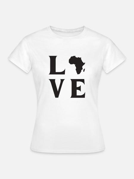 Love Afrika - Frauen T-Shirt - Weiß