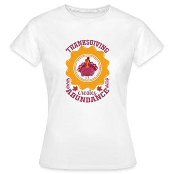 Dinde de Thanksgiving Dinde de Thanksgiving - T-shirt Femme - blanc - Devant - AI Model Female 172 dark (172cm)