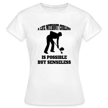 Curling Stone Cadeau Curl Curler Curl Stone - T-shirt Femme - blanc - Devant - AI Model Female 172 dark (172cm)