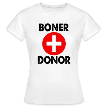 Boner Donor Men's Fraternity - Women's T-Shirt - white - Front - AI Model Female 172 dark (172cm)