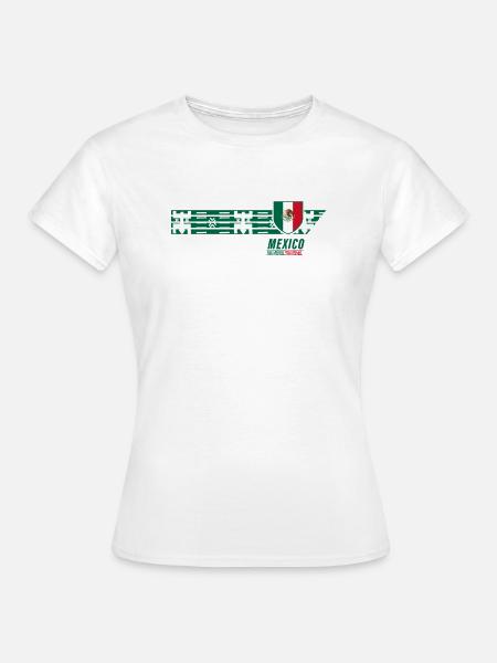Mexico Mexiko El Tri Tricolore Fußball Fan Trikot - Dame-T-shirt - hvid