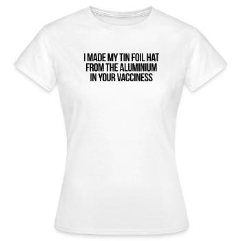 Anti Vaccination Funny - Women's T-Shirt - white - Front - AI Model Female 172 dark (172cm)