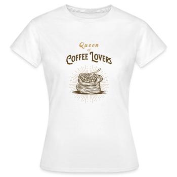 Queen of Coffee Lovers Retro Vintage Coffee Beans - Women's T-Shirt - white - Front - AI Model Female 172 dark (172cm)