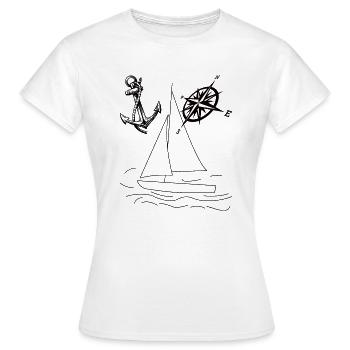 Dériveur à voile aquatique - T-shirt Femme - blanc - Devant - AI Model Female 172 dark (172cm)