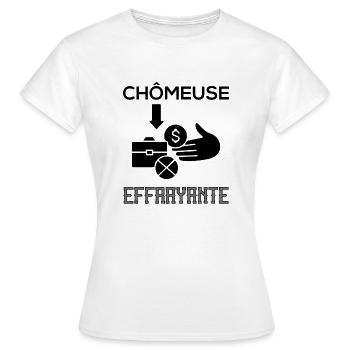 Tshirt femme Chômeuse effrayante - T-shirt Femme - blanc - Devant - AI Model Female 172 dark (172cm)