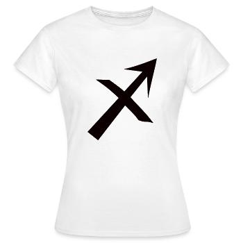 Signe du zodiaque Sagittaire - Symbole du signe du zodiaque - T-shirt Femme - blanc - Devant - AI Model Female 172 dark (172cm)