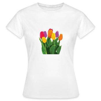 Tulpe Blumen Tulpen Garten Gärtner - Frauen T-Shirt - Weiß - Vorne - AI Model Female 172 dark (172cm)