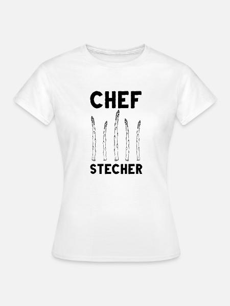 Chefstecher Spargelstecher Spargelernte Bauer - Frauen T-Shirt - Weiß