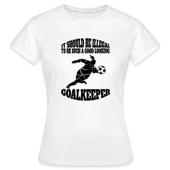 Gardien de but disant Gardienne de but Femme Gardienne de but de football - T-shirt Femme - blanc - Devant - AI Model Female 172 dark (172cm)