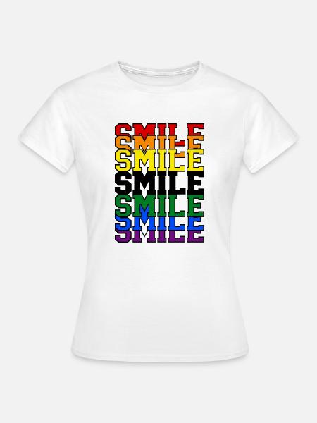 Smile Regenbogen - Frauen T-Shirt - Weiß