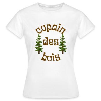 copain des bois t-shirt humour amitié cadeau homme - T-shirt Femme - blanc - Devant - AI Model Female 172 dark (172cm)