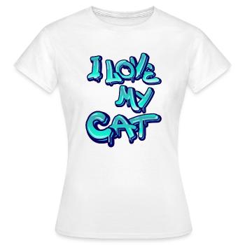 J’aime mon chat - T-shirt Femme - blanc - Devant - AI Model Female 172 dark (172cm)