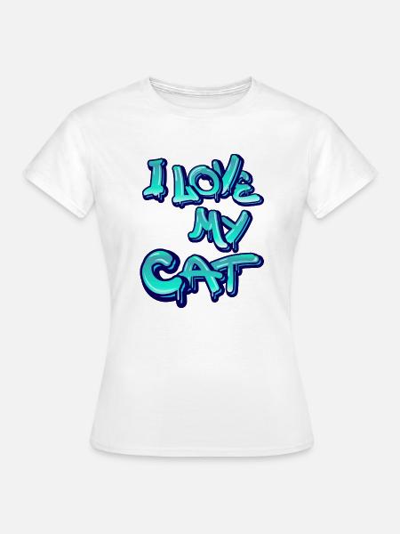 Ich liebe meine Katze - Frauen T-Shirt - Weiß