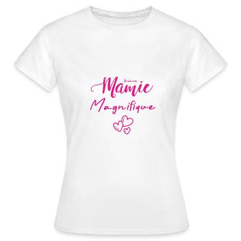 Je suis une mamie magnifique - T-shirt Femme - blanc - Devant - AI Model Female 172 dark (172cm)