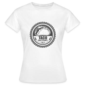 Vintage inspired Taco factory design - Women's T-Shirt - white - Front - AI Model Female 172 dark (172cm)