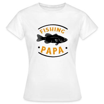 Angeln Fishing Papa Angler - Frauen T-Shirt - Weiß - Vorne - AI Model Female 172 dark (172cm)