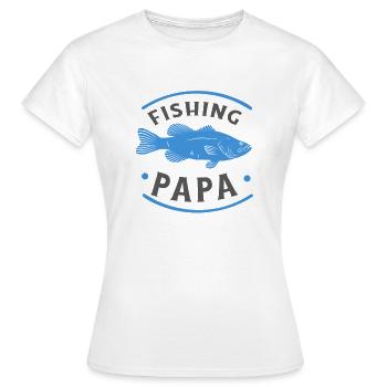 Angeln Fishing Papa Angler - Frauen T-Shirt - Weiß - Vorne - AI Model Female 172 dark (172cm)