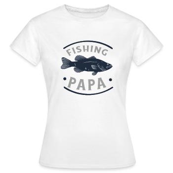 Angeln Fishing Papa Angler - Frauen T-Shirt - Weiß - Vorne - AI Model Female 172 dark (172cm)