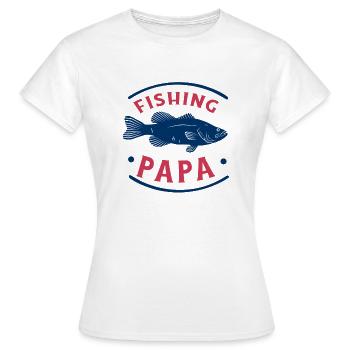 Angeln Fishing Papa Angler - Frauen T-Shirt - Weiß - Vorne - AI Model Female 172 dark (172cm)