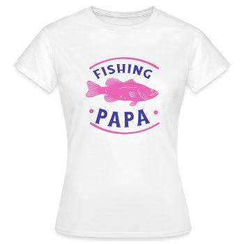 Angeln Fishing Papa Angler - Frauen T-Shirt - Weiß - Vorne - AI Model Female 172 dark (172cm)