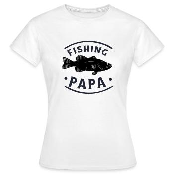 Angeln Fishing Papa Angler - Frauen T-Shirt - Weiß - Vorne - AI Model Female 172 dark (172cm)