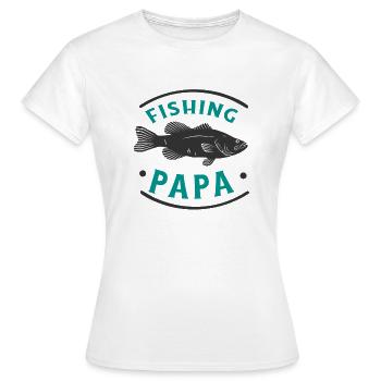 Angeln Fishing Papa Angler - Frauen T-Shirt - Weiß - Vorne - AI Model Female 172 dark (172cm)