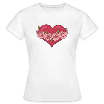 Baroque Aesthetic Heart Dark Academia - Women's T-Shirt - white - Front - AI Model Female 172 dark (172cm)
