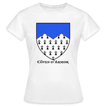 Blason Côtes-d'Armor breton Bretagne BZH breizh - T-shirt Femme - blanc - Devant - AI Model Female 172 dark (172cm)
