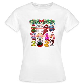 Weihnachten 2022 vergangene und aktuelle Ausgaben - Funny Chr - Frauen T-Shirt - Weiß - Vorne - AI Model Female 172 dark (172cm)