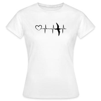 Bird Heartline Heart Bird Watcher Bird Lover Bird - T-shirt Femme - blanc - Devant - AI Model Female 172 dark (172cm)