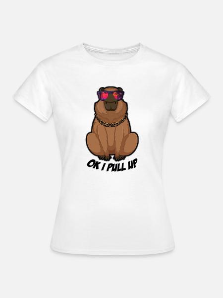 Ok je tire de drôles de lunettes Capybara Dank rongeur - T-shirt Femme - blanc